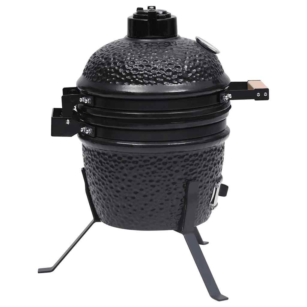 Kamado barbecue 2-in-1 56 cm keramiek zwart is nu te koop bij PeponiXL, paradijselijk wonen!