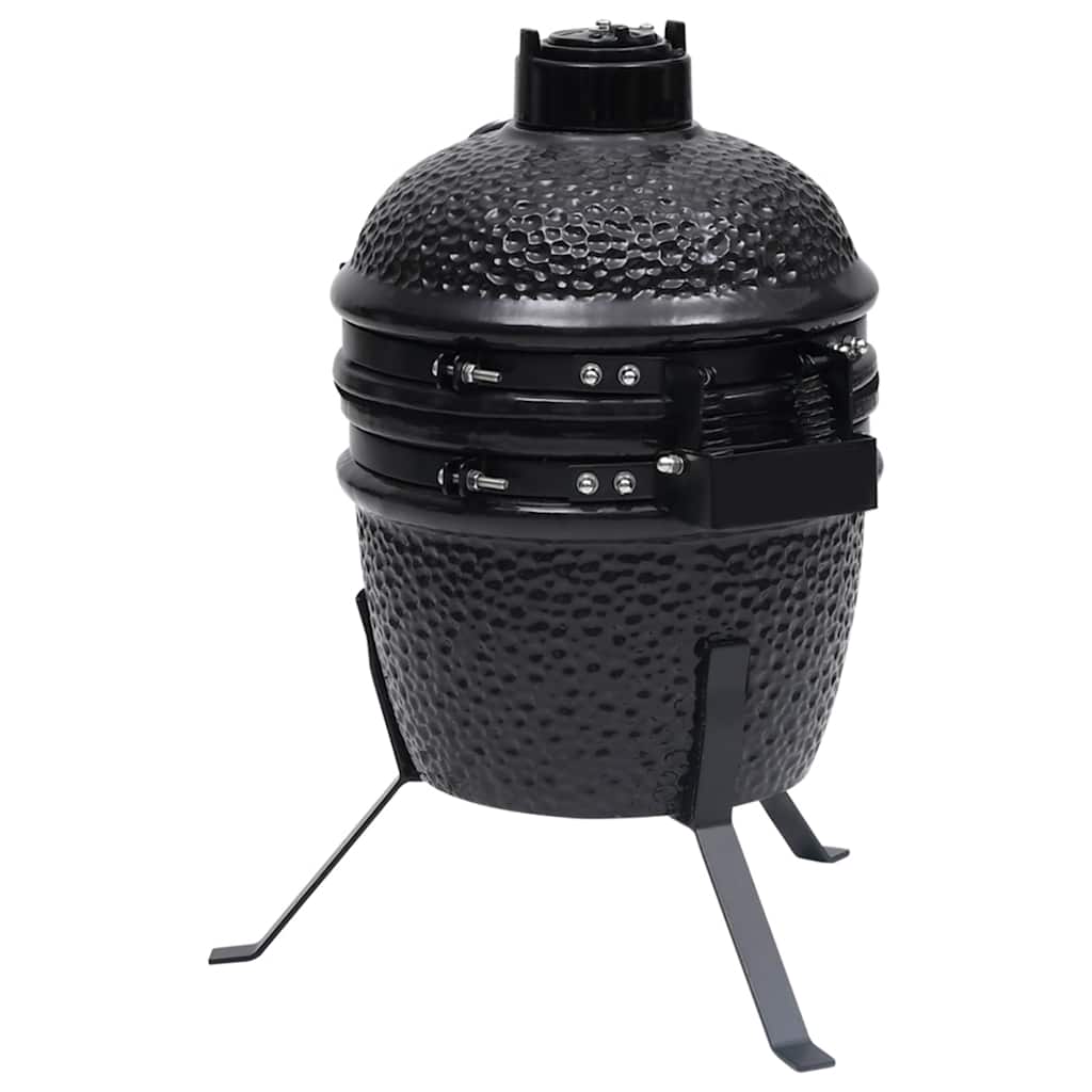 Kamado barbecue 2-in-1 56 cm keramiek zwart is nu te koop bij PeponiXL, paradijselijk wonen!