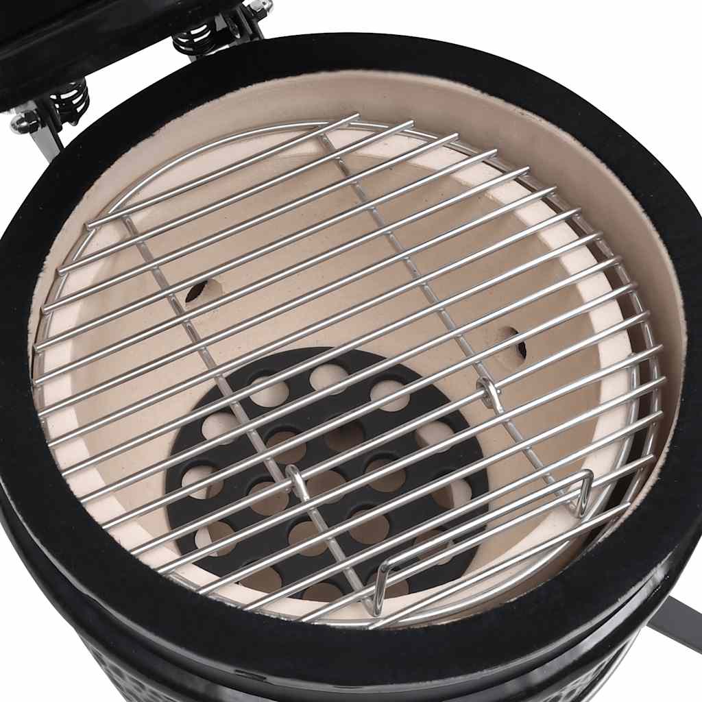 Kamado barbecue 2-in-1 56 cm keramiek zwart is nu te koop bij PeponiXL, paradijselijk wonen!
