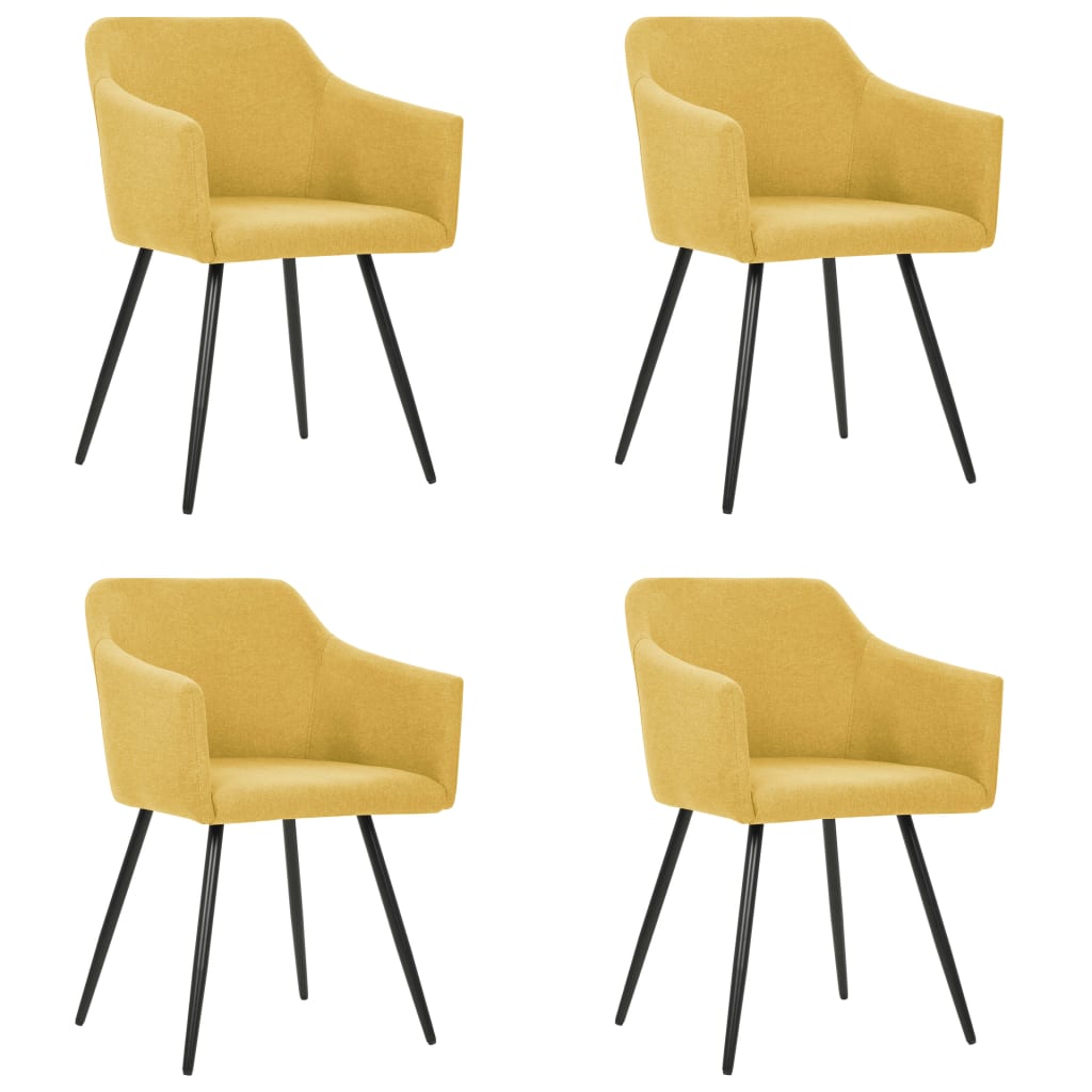 Eetkamerstoelen 4 st stof geel is nu te koop bij PeponiXL, paradijselijk wonen!