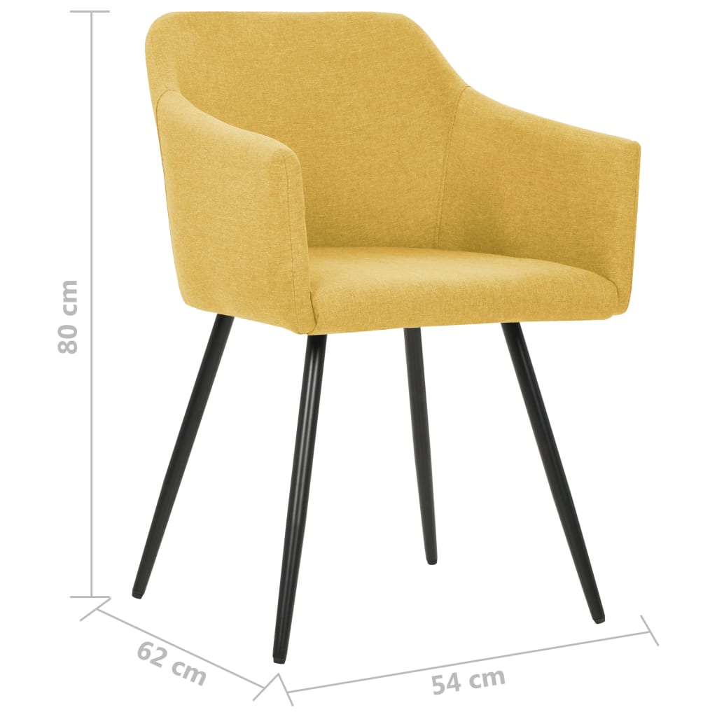 Eetkamerstoelen 4 st stof geel is nu te koop bij PeponiXL, paradijselijk wonen!