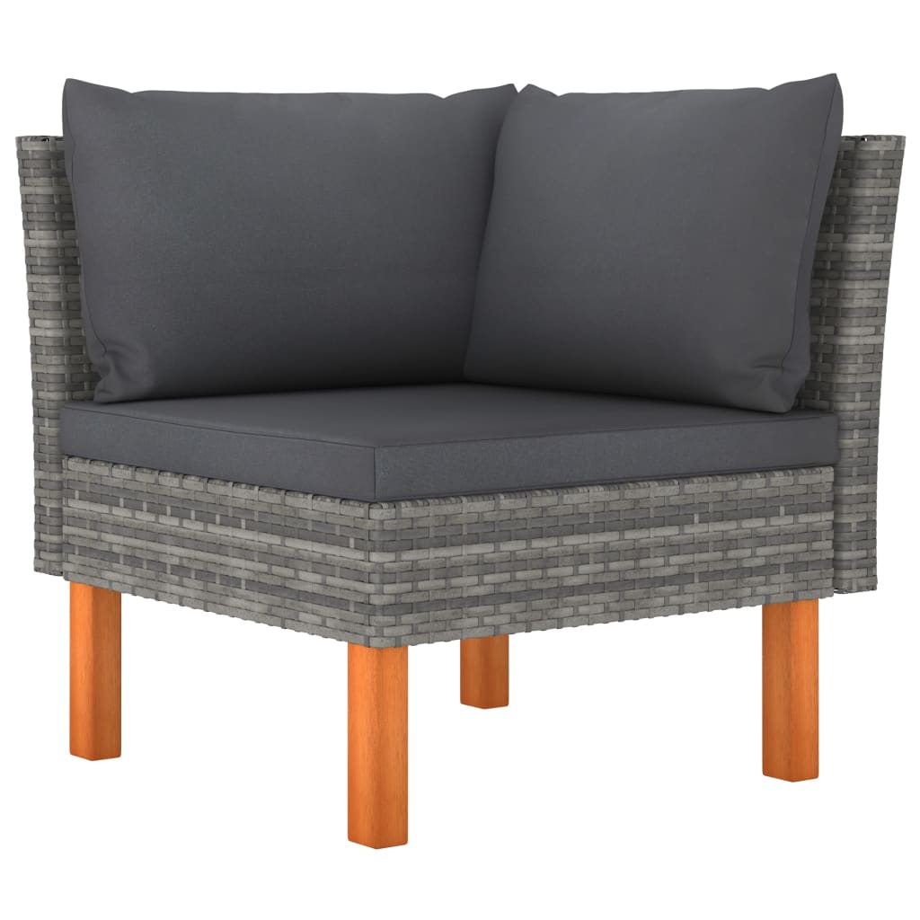 10-delige Loungeset met kussens poly rattan grijs is nu te koop bij PeponiXL, paradijselijk wonen!