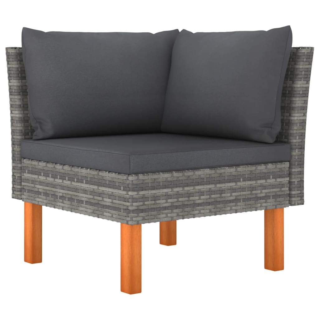 12-delige Loungeset met kussens poly rattan grijs is nu te koop bij PeponiXL, paradijselijk wonen!