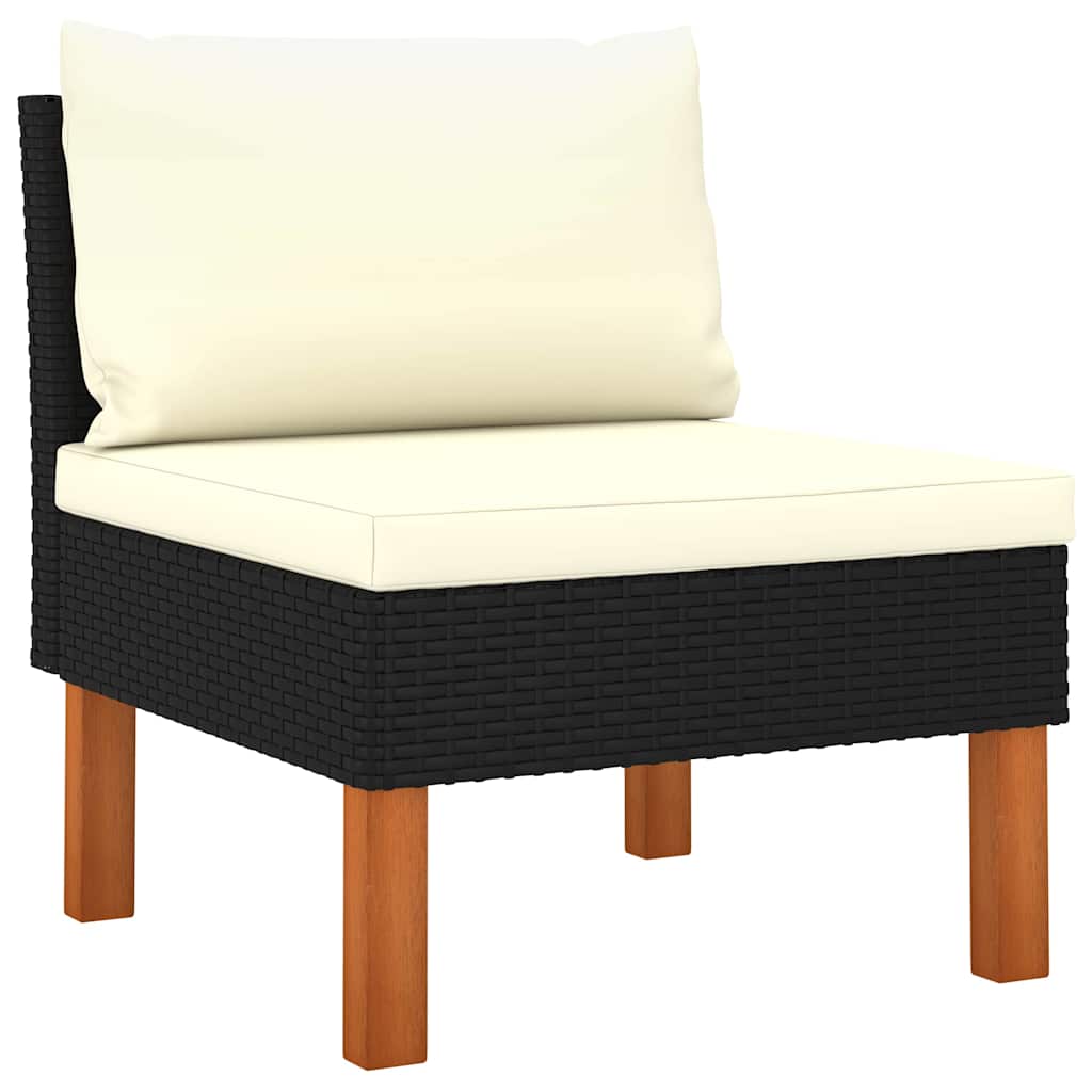 12-delige Loungeset met kussens poly rattan zwart is nu te koop bij PeponiXL, paradijselijk wonen!