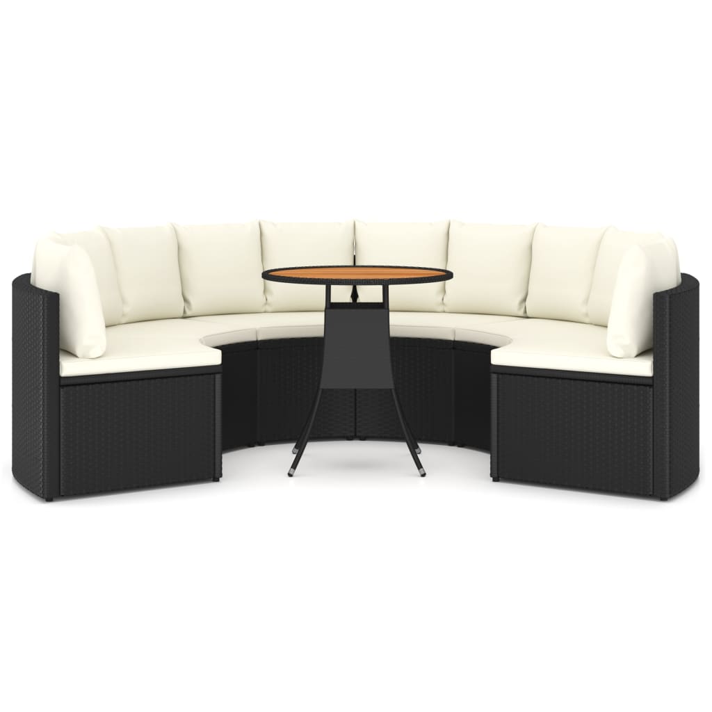 7-delige Loungeset met kussens poly rattan zwart is nu te koop bij PeponiXL, paradijselijk wonen!