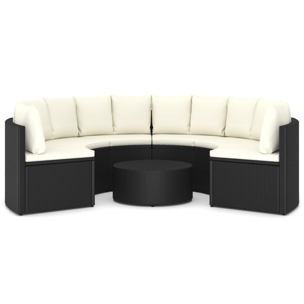 7-delige Loungeset met kussens poly rattan zwart is nu te koop bij PeponiXL, paradijselijk wonen!