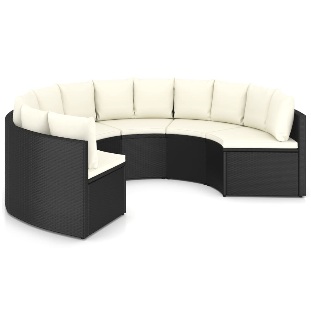 6-delige Loungeset met kussens poly rattan zwart is nu te koop bij PeponiXL, paradijselijk wonen!