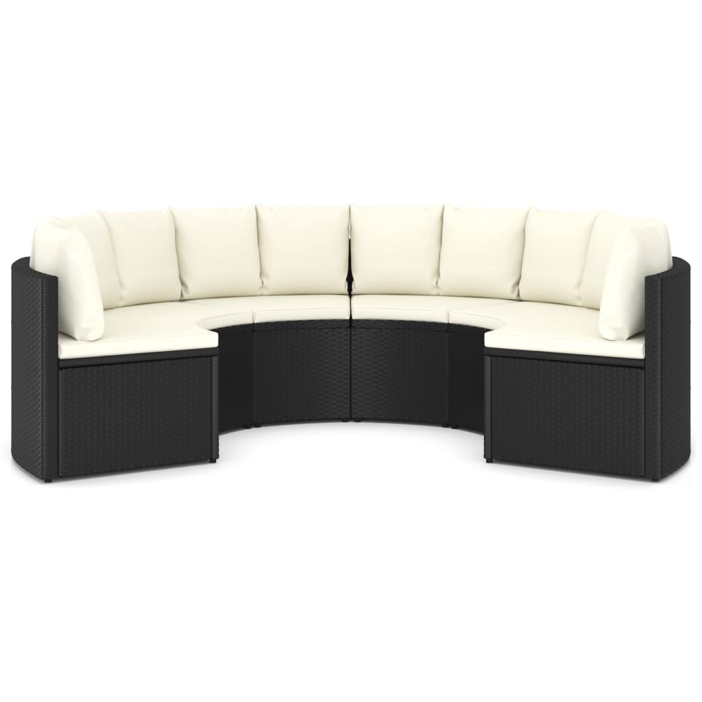 6-delige Loungeset met kussens poly rattan zwart is nu te koop bij PeponiXL, paradijselijk wonen!