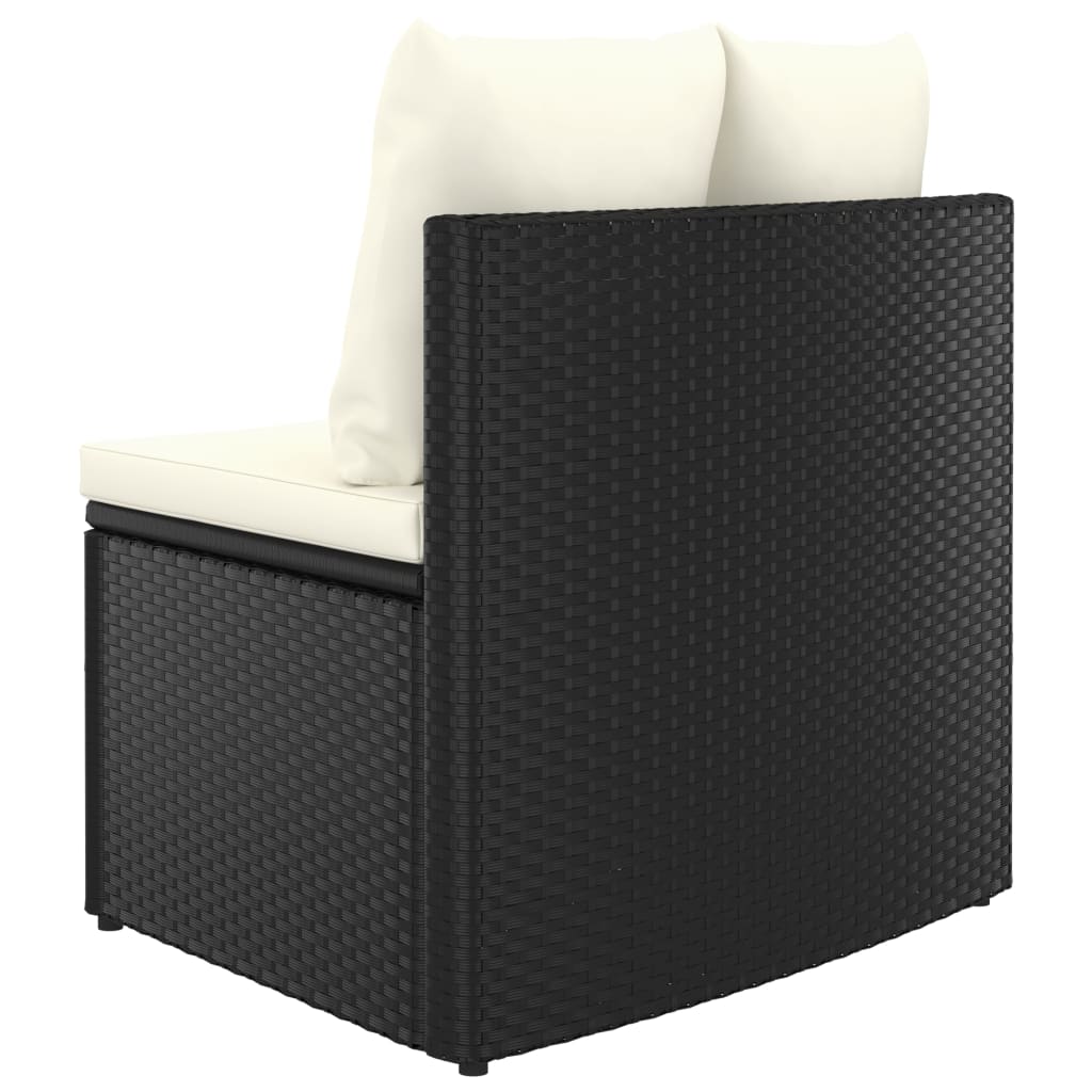 6-delige Loungeset met kussens poly rattan zwart is nu te koop bij PeponiXL, paradijselijk wonen!