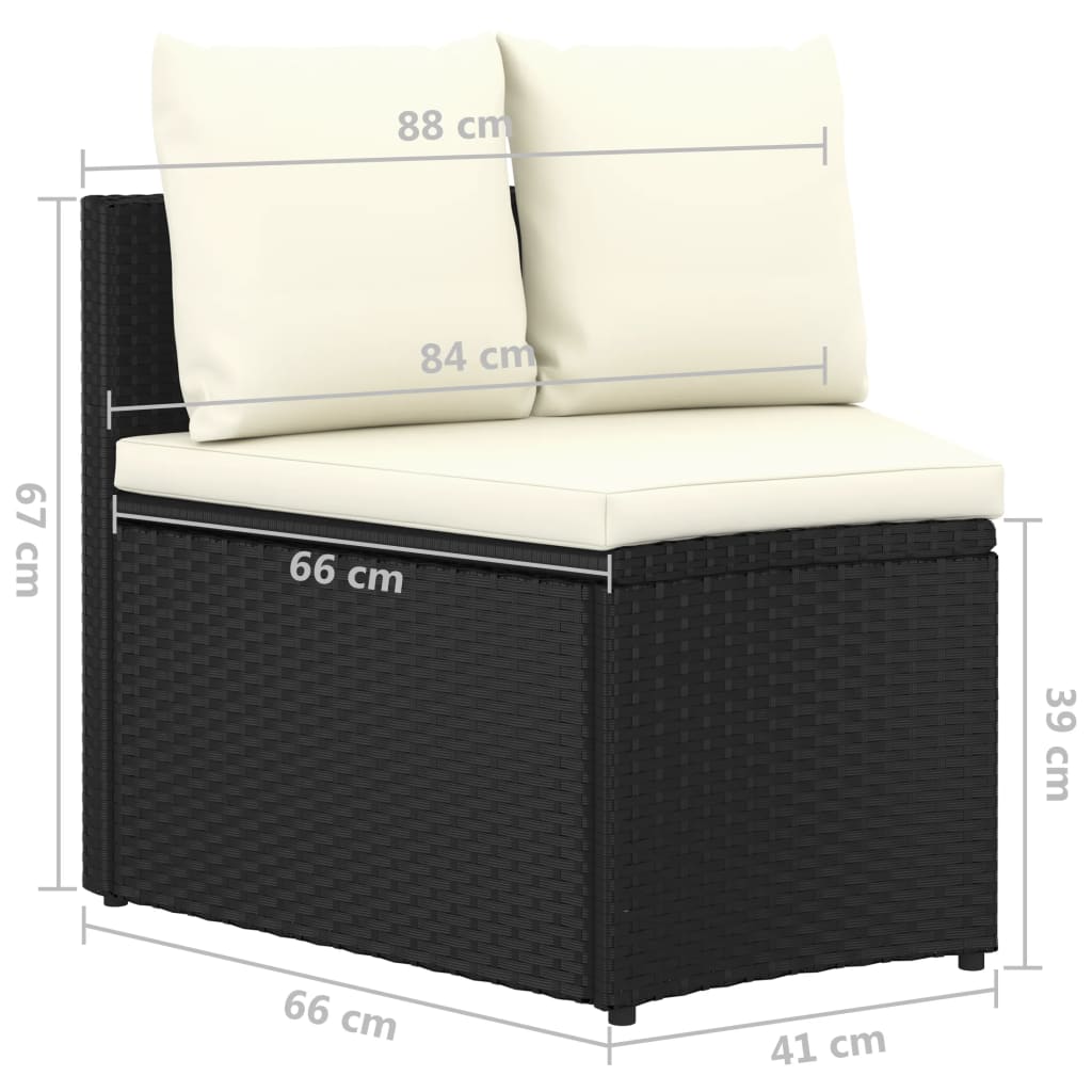 6-delige Loungeset met kussens poly rattan zwart is nu te koop bij PeponiXL, paradijselijk wonen!