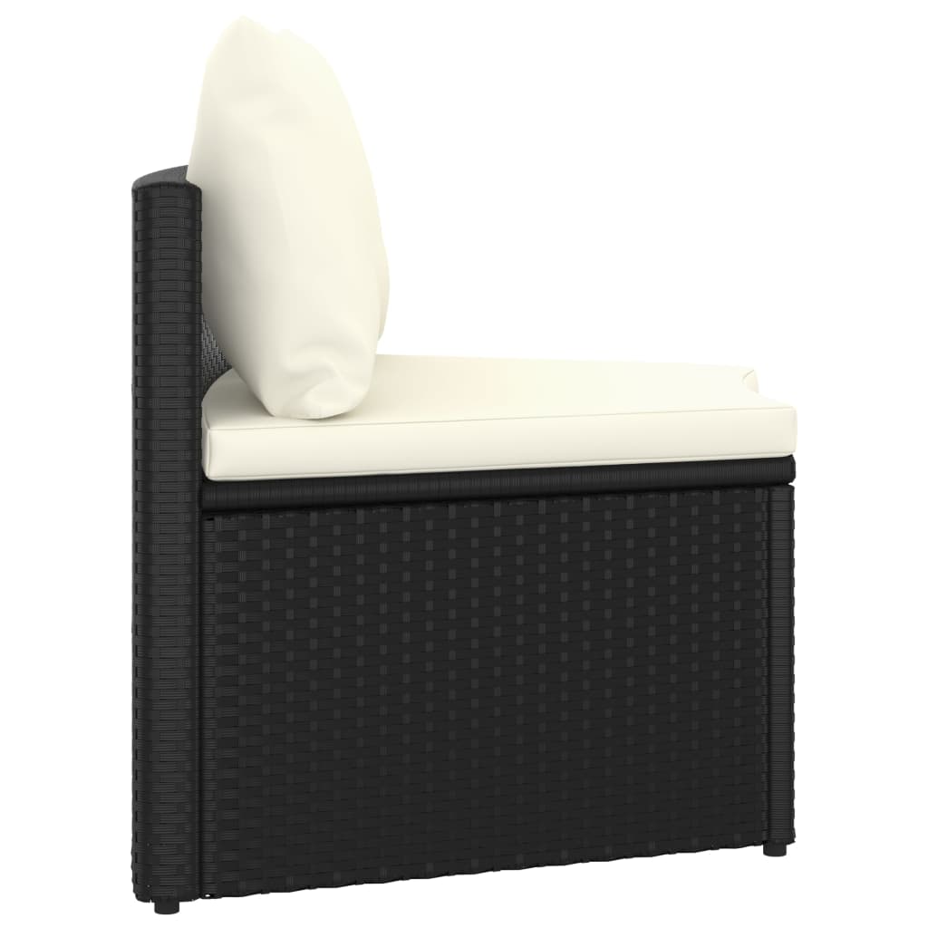 9-delige Loungeset met kussens poly rattan zwart is nu te koop bij PeponiXL, paradijselijk wonen!