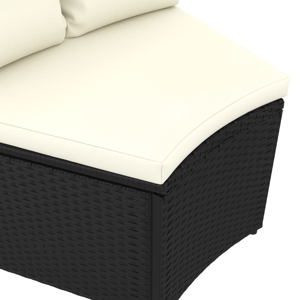 9-delige Loungeset met kussens poly rattan zwart is nu te koop bij PeponiXL, paradijselijk wonen!
