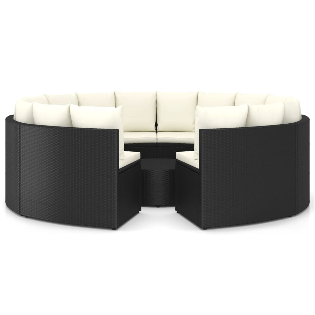 9-delige Loungeset met kussens poly rattan zwart is nu te koop bij PeponiXL, paradijselijk wonen!