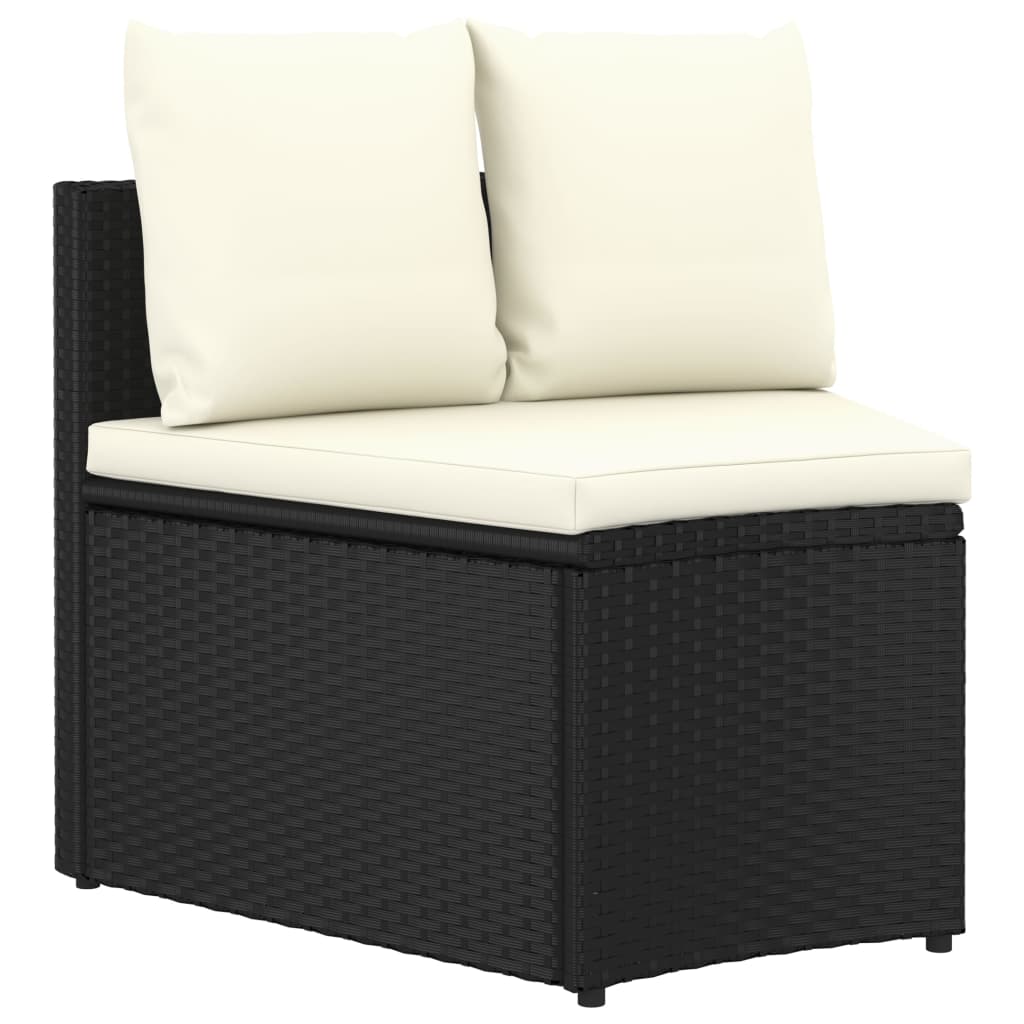 9-delige Loungeset met kussens poly rattan zwart is nu te koop bij PeponiXL, paradijselijk wonen!