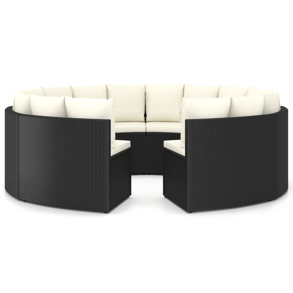 8-delige Loungeset met kussens poly rattan zwart is nu te koop bij PeponiXL, paradijselijk wonen!