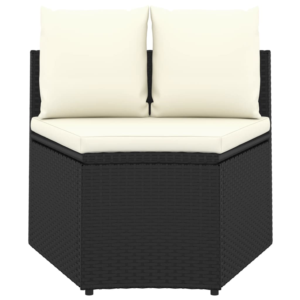 8-delige Loungeset met kussens poly rattan zwart is nu te koop bij PeponiXL, paradijselijk wonen!