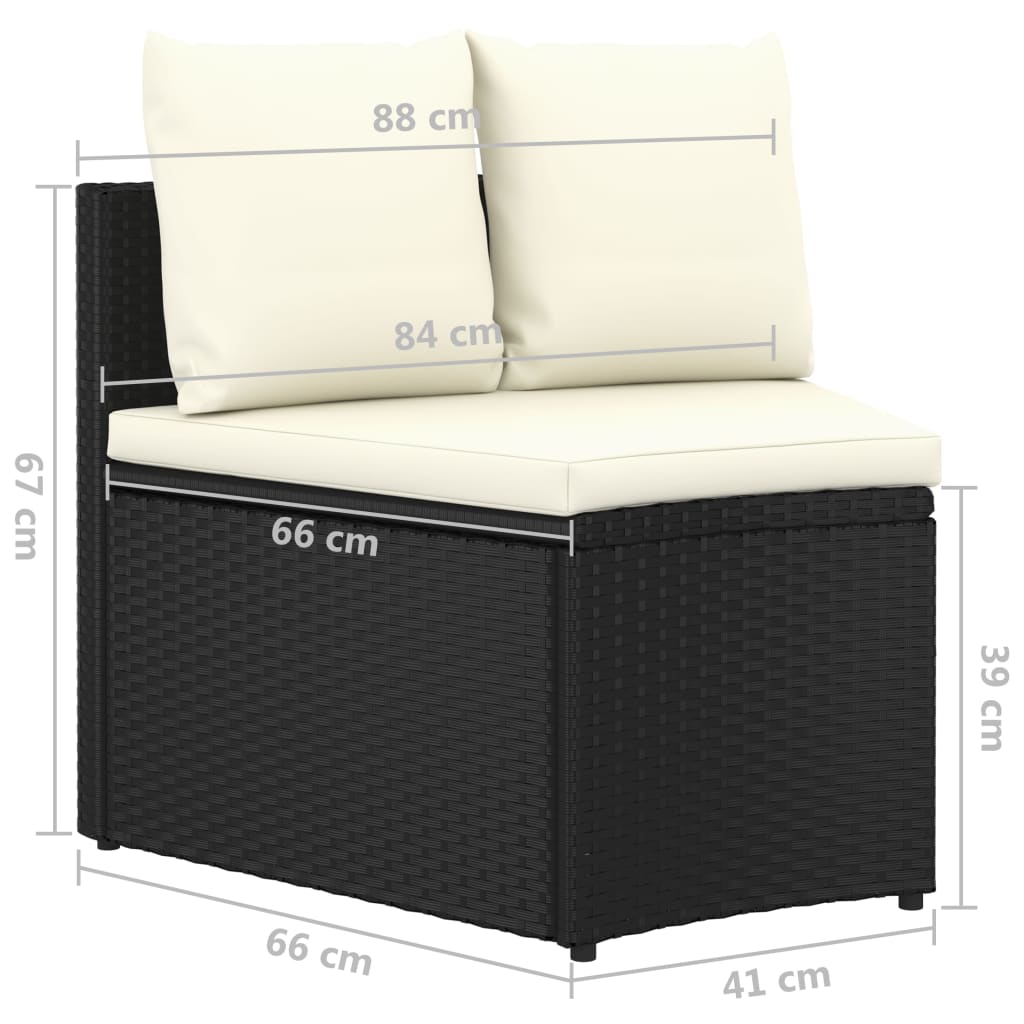 8-delige Loungeset met kussens poly rattan zwart is nu te koop bij PeponiXL, paradijselijk wonen!