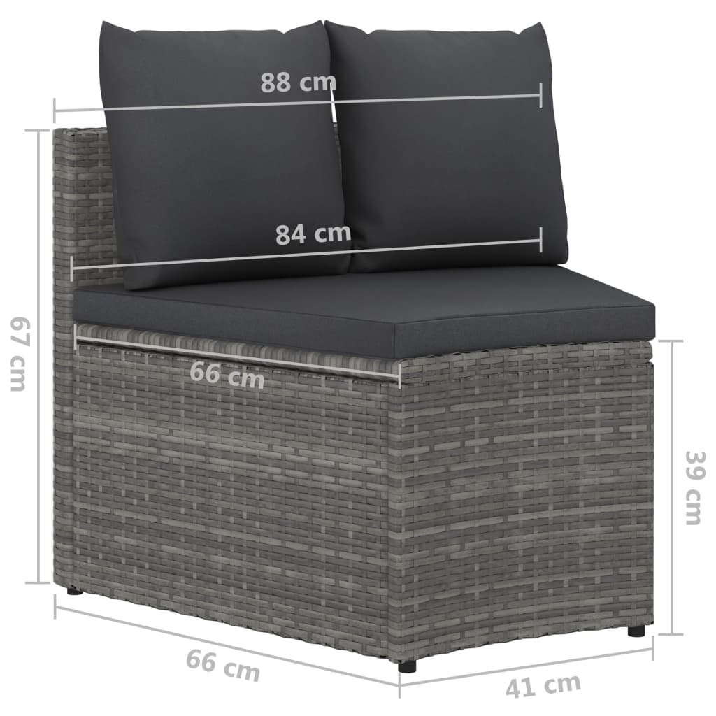 8-delige Loungeset met kussens poly rattan grijs is nu te koop bij PeponiXL, paradijselijk wonen!