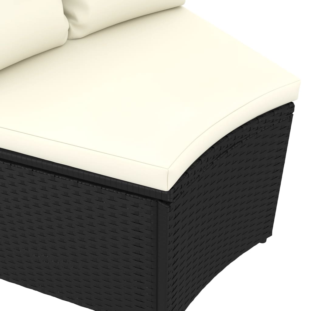 5-delige Loungeset met kussens poly rattan zwart is nu te koop bij PeponiXL, paradijselijk wonen!