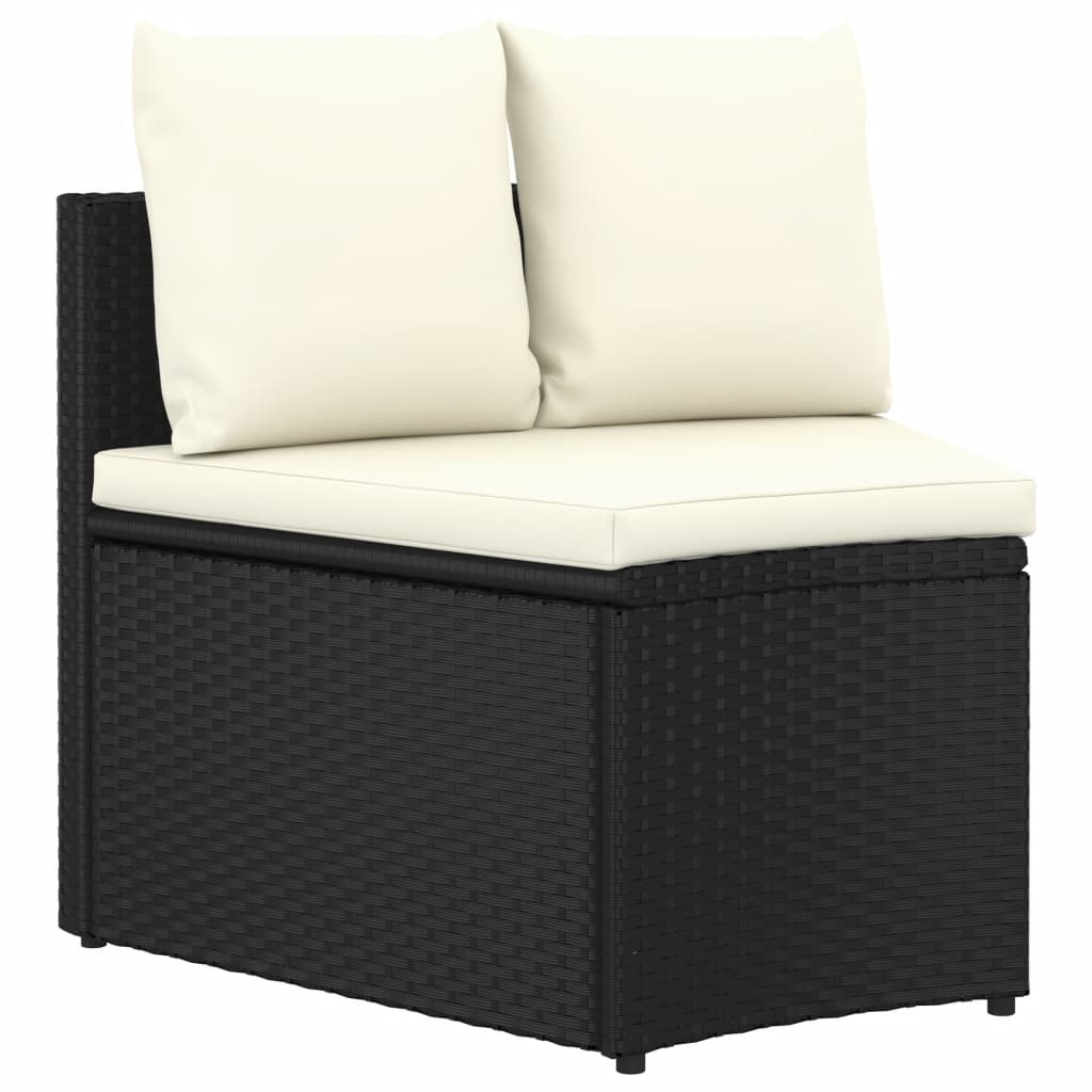 5-delige Loungeset met kussens poly rattan zwart is nu te koop bij PeponiXL, paradijselijk wonen!