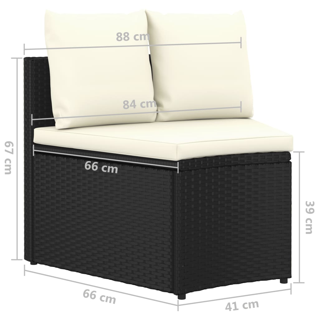 5-delige Loungeset met kussens poly rattan zwart is nu te koop bij PeponiXL, paradijselijk wonen!