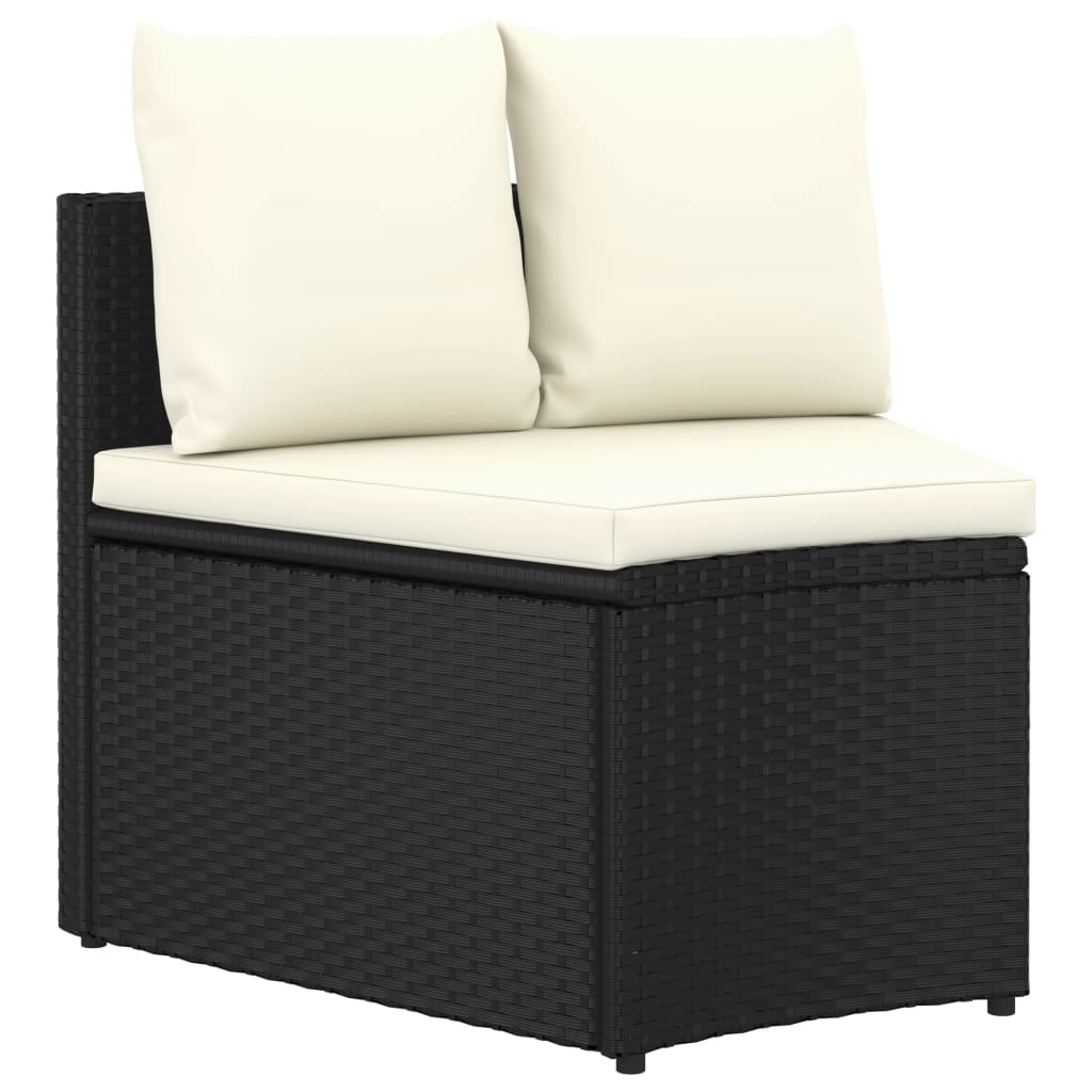 4-delige Loungeset met kussens poly rattan zwart is nu te koop bij PeponiXL, paradijselijk wonen!