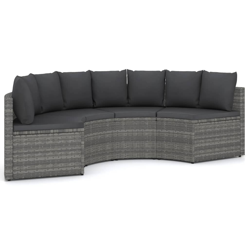 4-delige Loungeset met kussens poly rattan grijs is nu te koop bij PeponiXL, paradijselijk wonen!