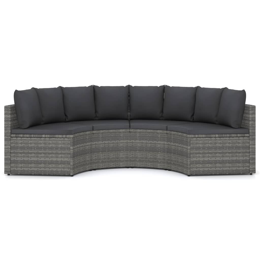 4-delige Loungeset met kussens poly rattan grijs is nu te koop bij PeponiXL, paradijselijk wonen!
