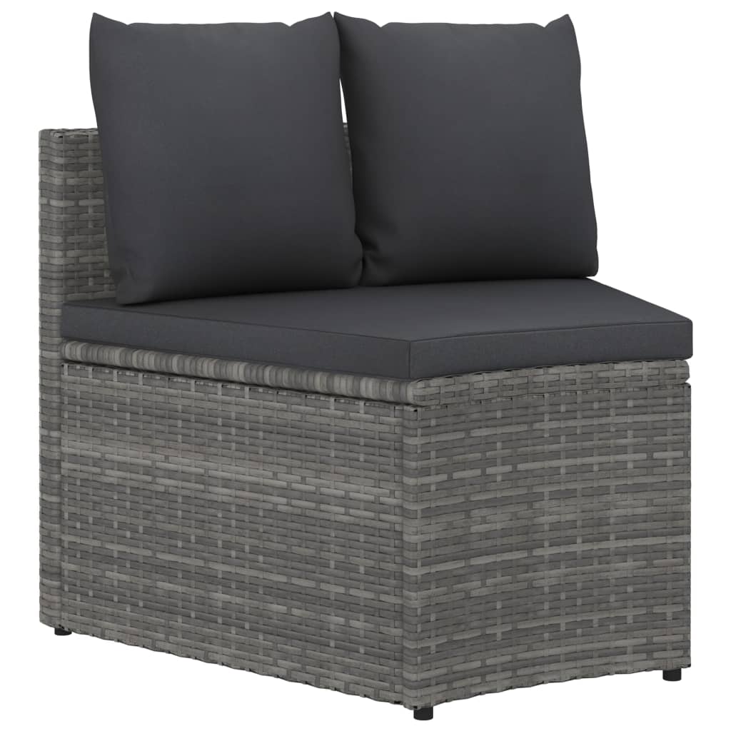 4-delige Loungeset met kussens poly rattan grijs is nu te koop bij PeponiXL, paradijselijk wonen!