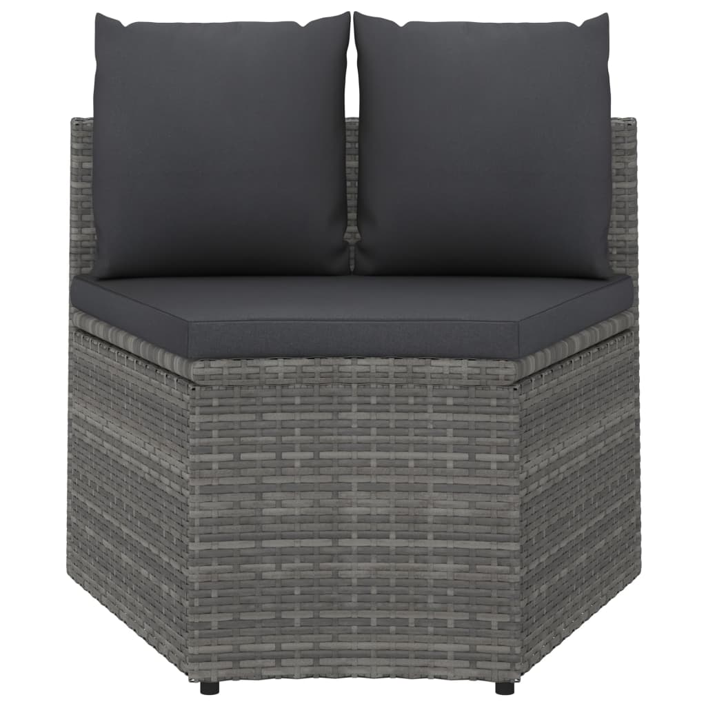 4-delige Loungeset met kussens poly rattan grijs is nu te koop bij PeponiXL, paradijselijk wonen!