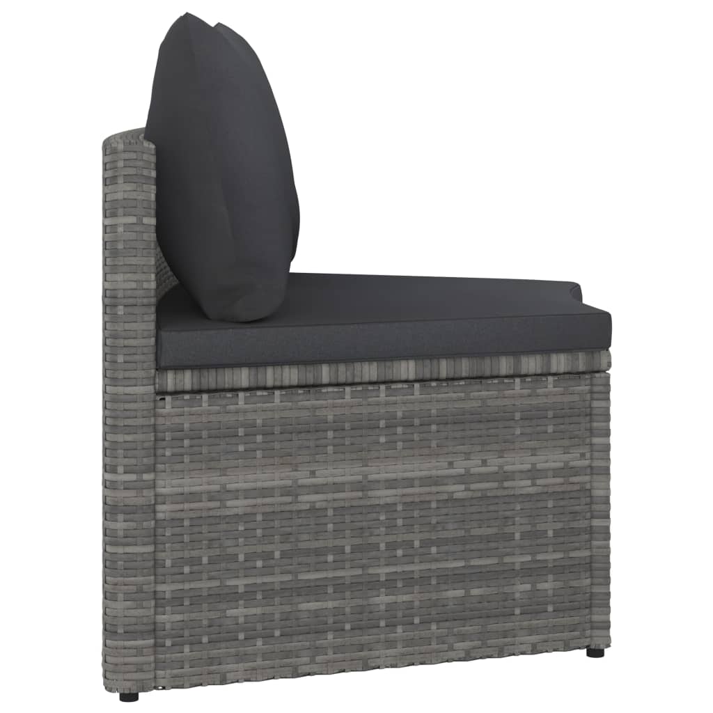 4-delige Loungeset met kussens poly rattan grijs is nu te koop bij PeponiXL, paradijselijk wonen!
