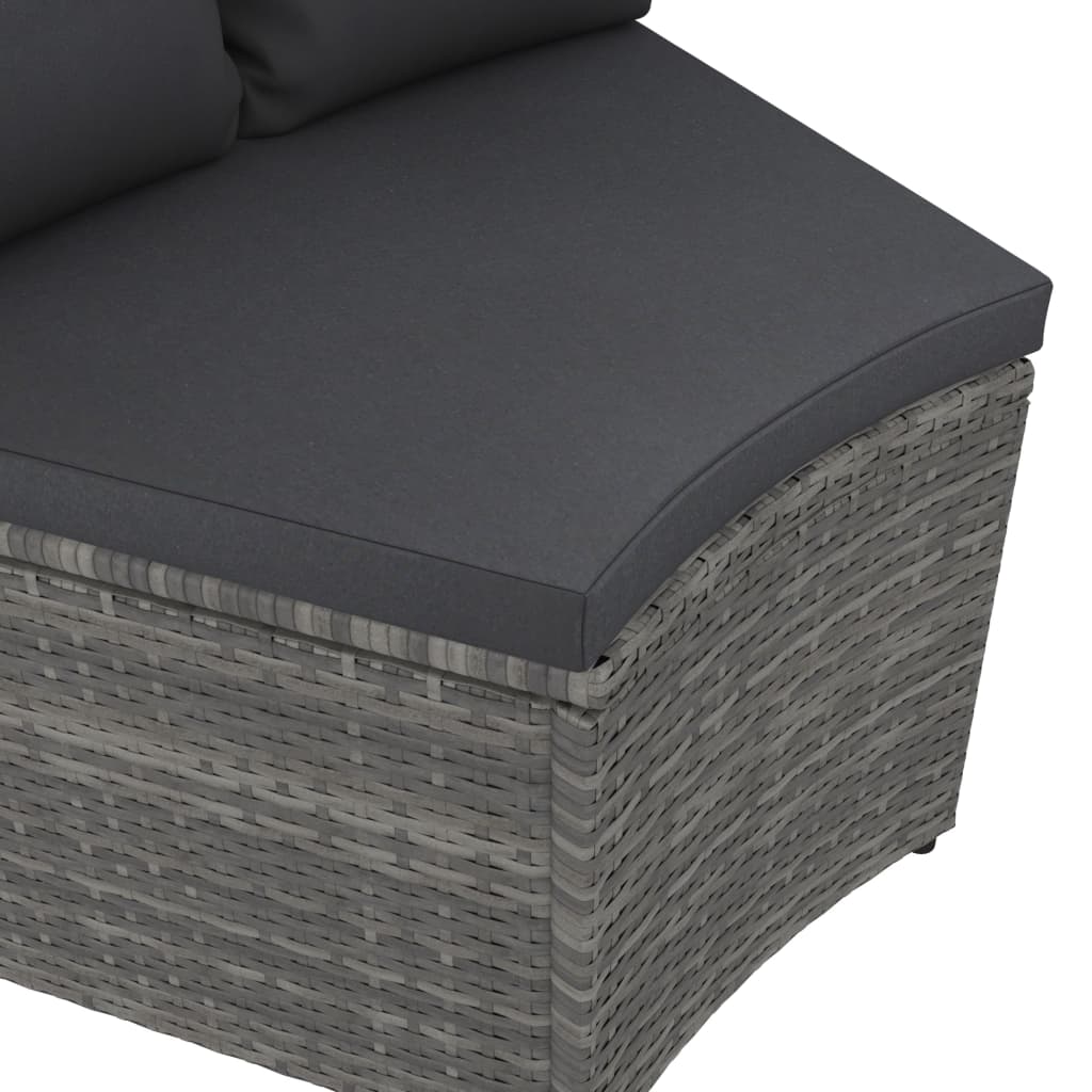 4-delige Loungeset met kussens poly rattan grijs is nu te koop bij PeponiXL, paradijselijk wonen!