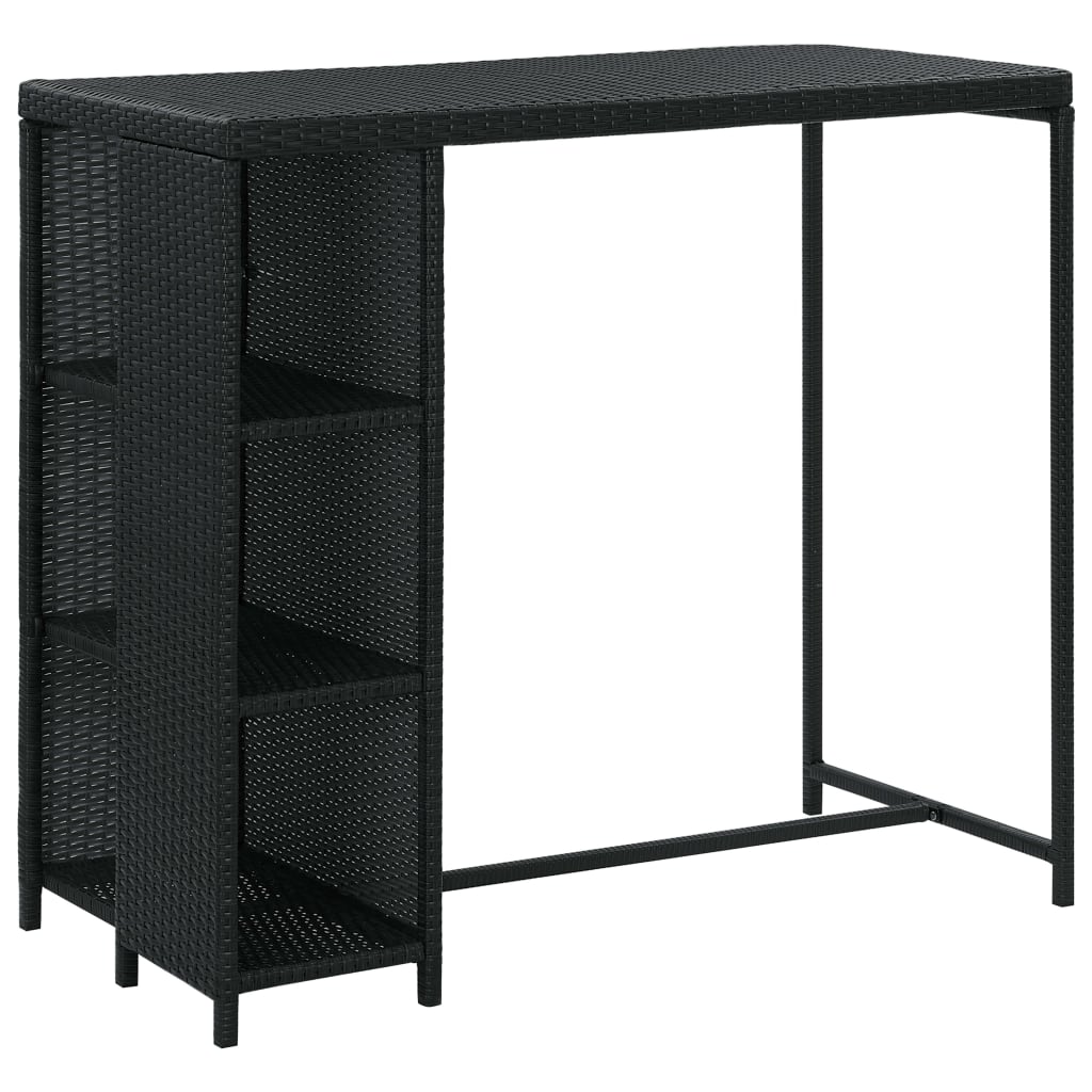 5-delige Tuinbarset met kussens poly rattan zwart is nu te koop bij PeponiXL, paradijselijk wonen!