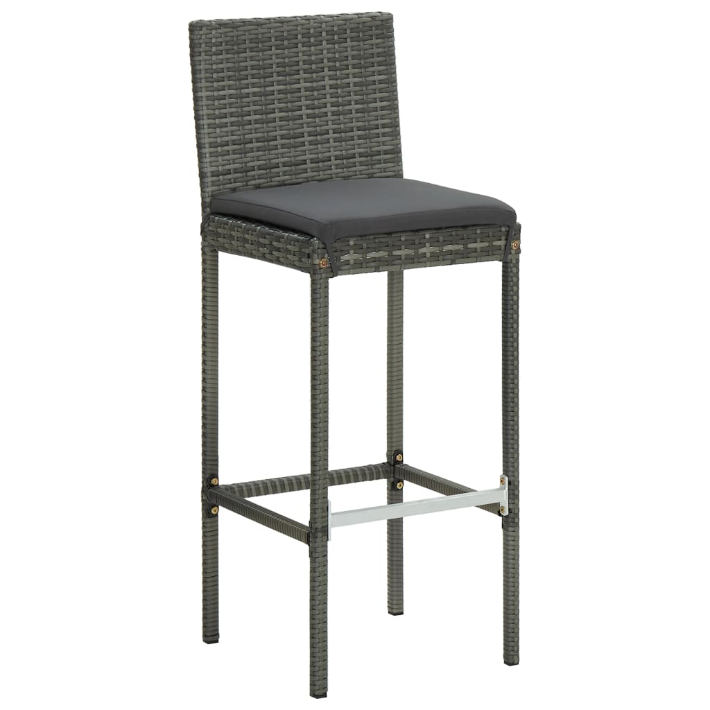 5-delige Tuinbarset met kussens poly rattan grijs is nu te koop bij PeponiXL, paradijselijk wonen!