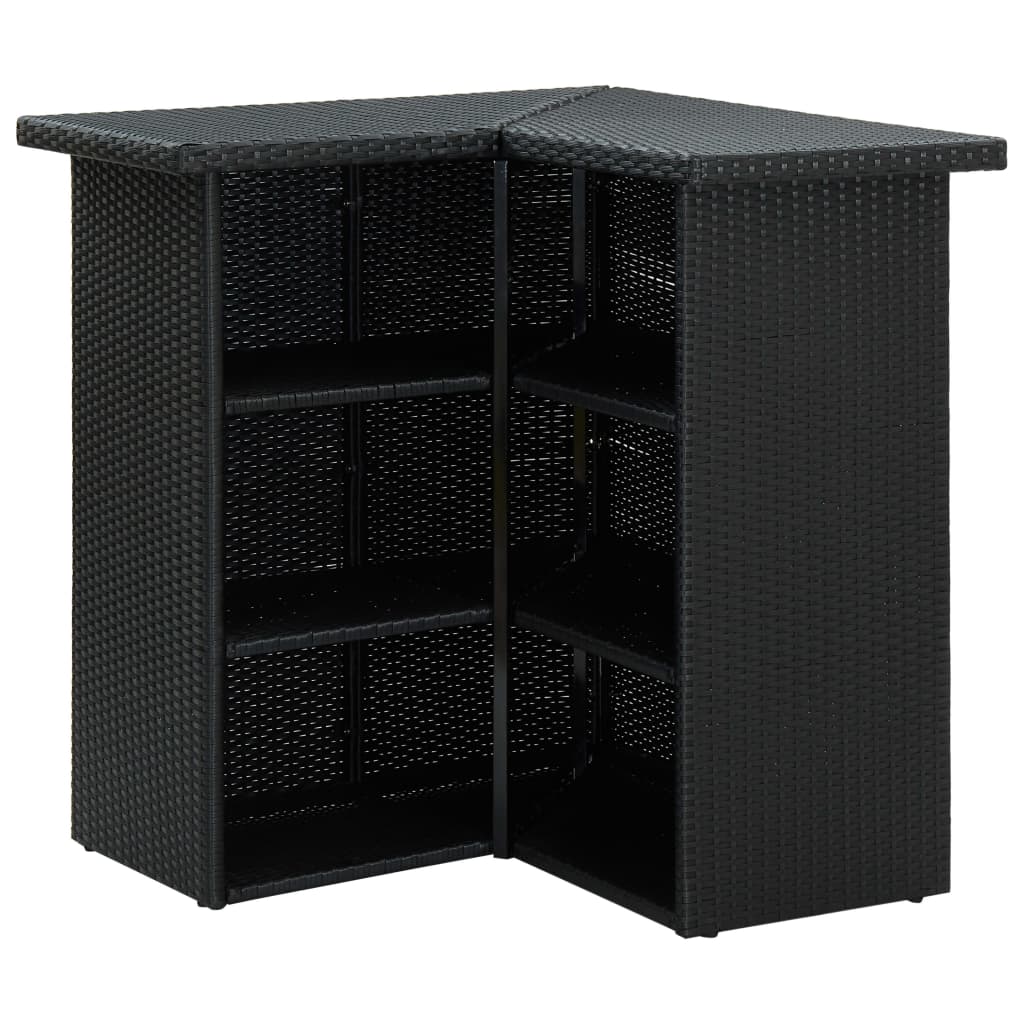 4-delige Tuinbarset met kussens poly rattan zwart is nu te koop bij PeponiXL, paradijselijk wonen!
