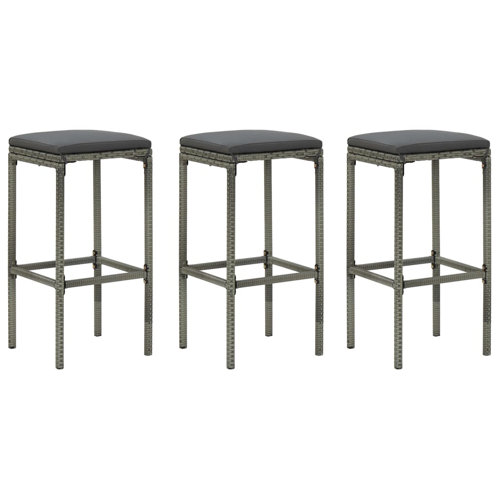 4-delige Tuinbarset met kussens poly rattan grijs is nu te koop bij PeponiXL, paradijselijk wonen!