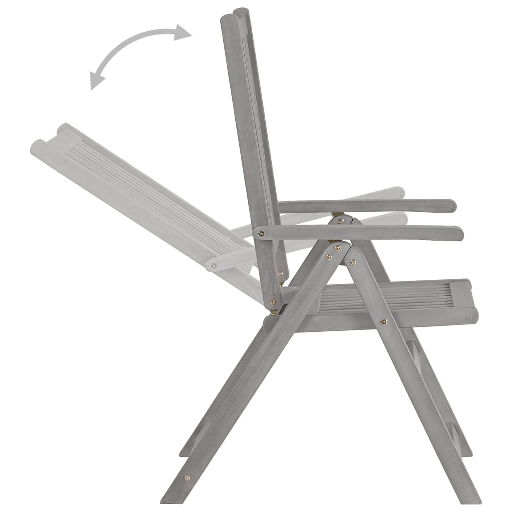 Tuinstoelen 4 st verstelbaar met kussens massief acaciahout is nu te koop bij PeponiXL, paradijselijk wonen!