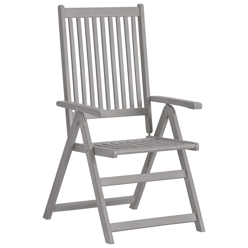 Tuinstoelen 4 st verstelbaar met kussens massief acaciahout is nu te koop bij PeponiXL, paradijselijk wonen!