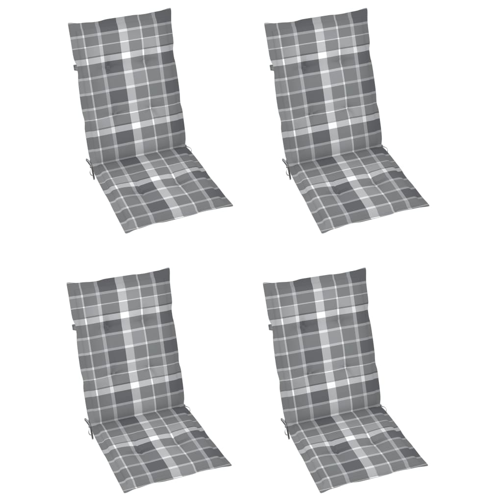 Tuinstoelen 4 st verstelbaar met kussens massief acaciahout is nu te koop bij PeponiXL, paradijselijk wonen!