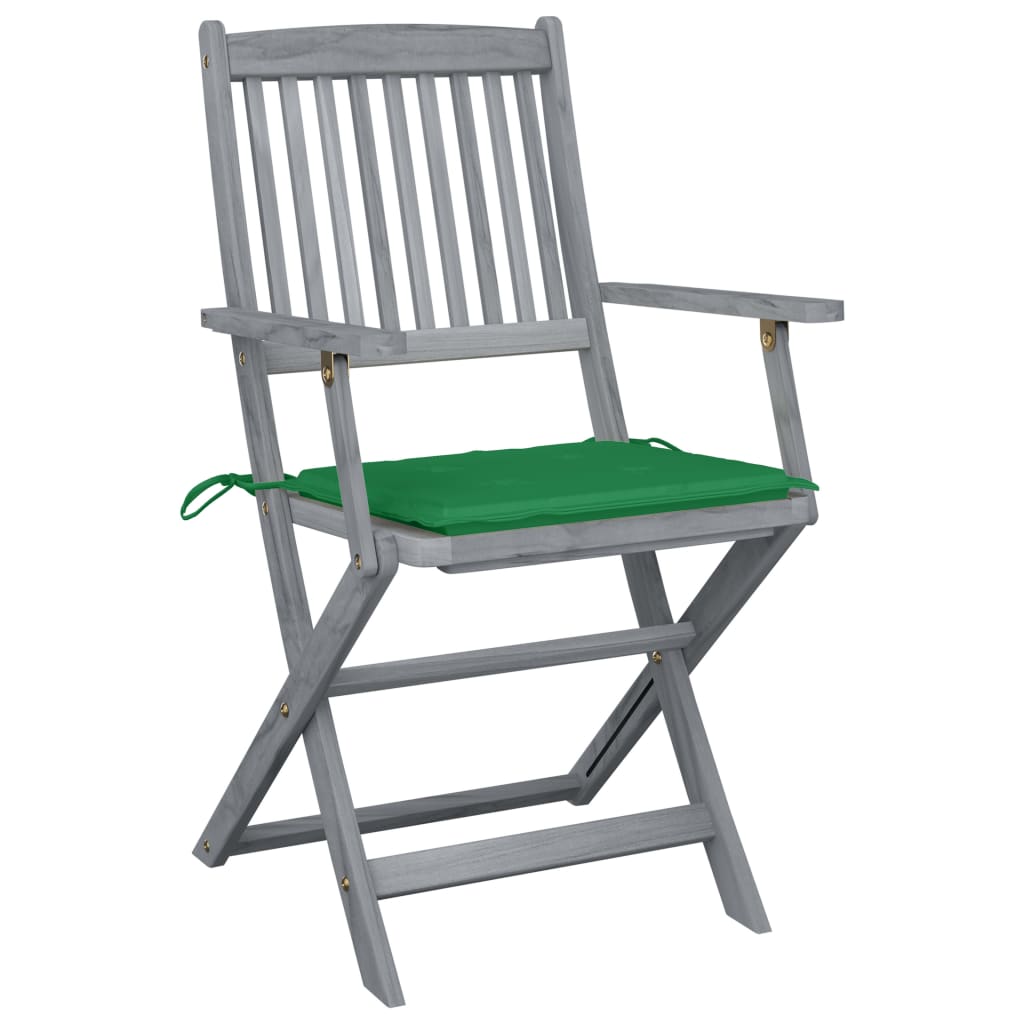 Tuinstoelen 6 st inklapbaar met kussens massief acaciahout is nu te koop bij PeponiXL, paradijselijk wonen!