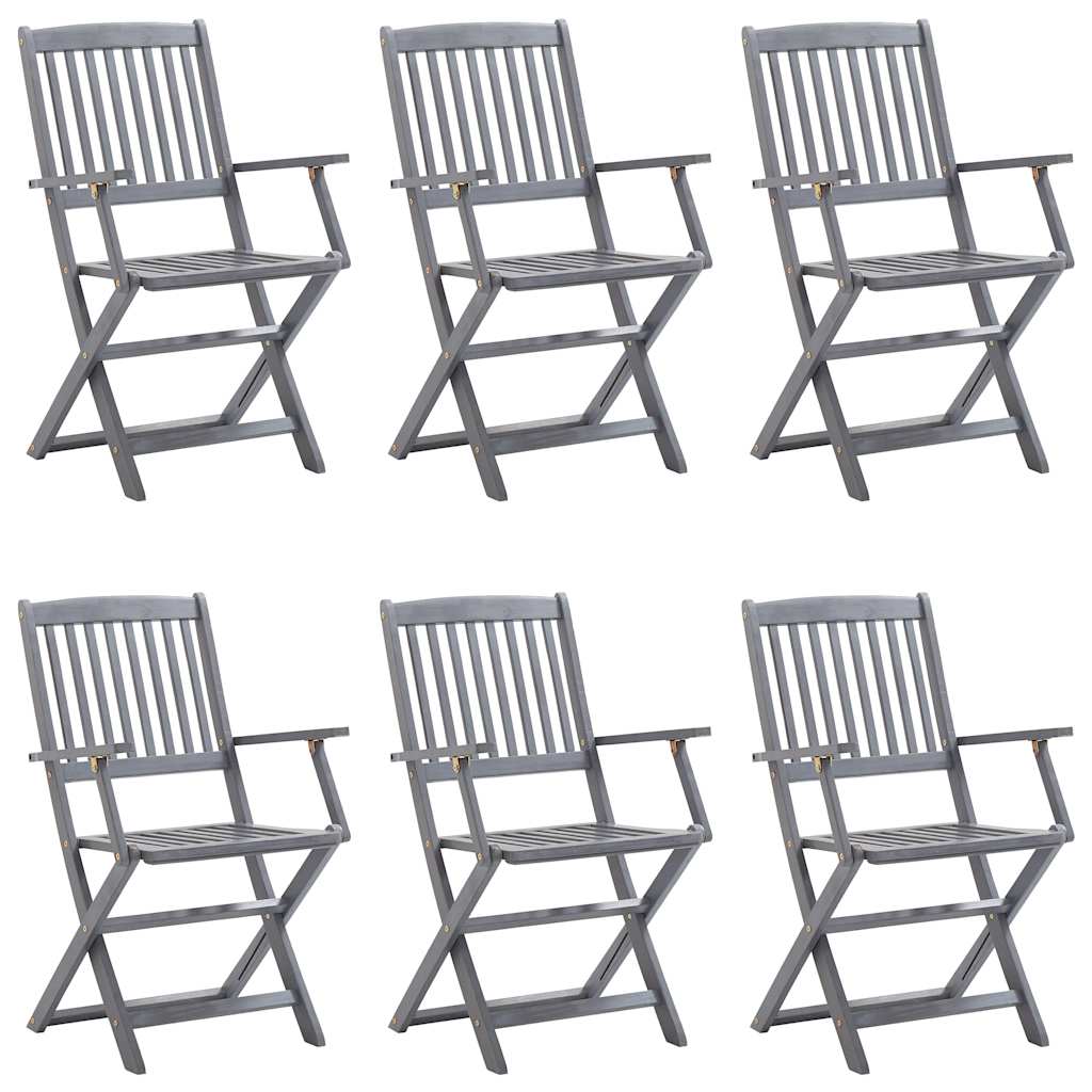 Tuinstoelen 6 st inklapbaar met kussens massief acaciahout is nu te koop bij PeponiXL, paradijselijk wonen!
