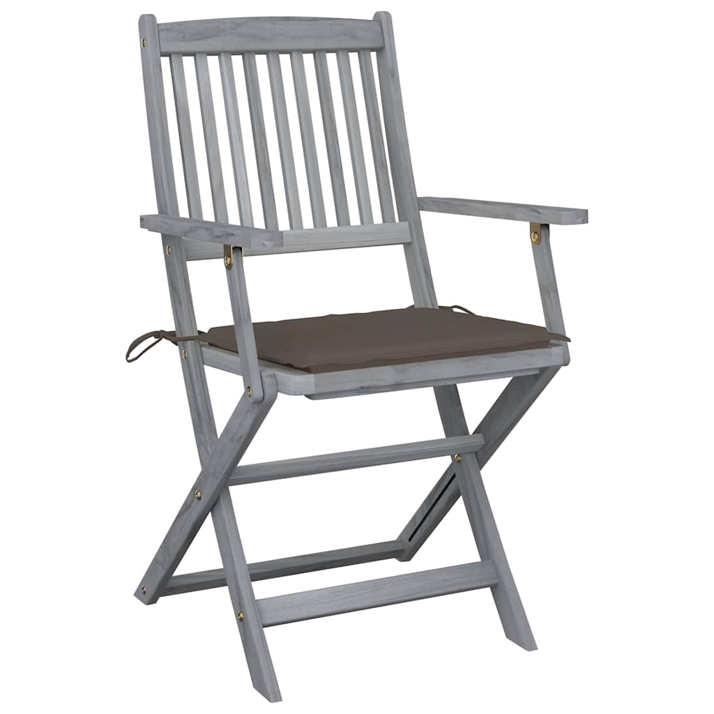 Tuinstoelen 6 st inklapbaar met kussens massief acaciahout is nu te koop bij PeponiXL, paradijselijk wonen!