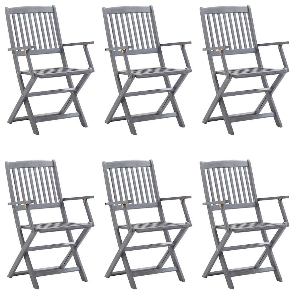 Tuinstoelen 6 st inklapbaar met kussens massief acaciahout is nu te koop bij PeponiXL, paradijselijk wonen!