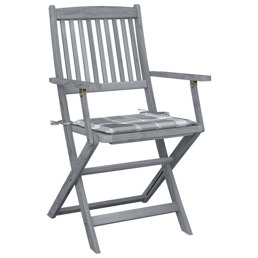 Tuinstoelen 6 st inklapbaar met kussens massief acaciahout is nu te koop bij PeponiXL, paradijselijk wonen!