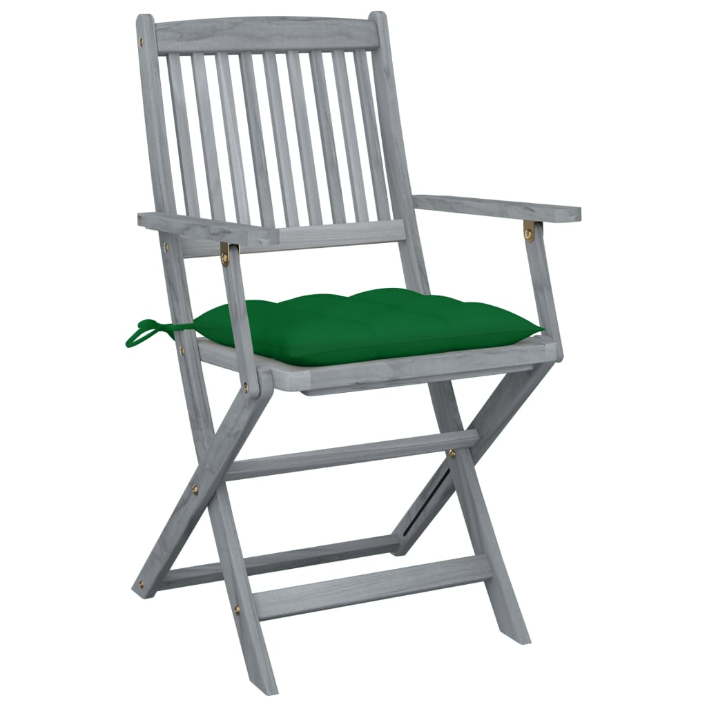 Tuinstoelen 6 st inklapbaar met kussens massief acaciahout is nu te koop bij PeponiXL, paradijselijk wonen!