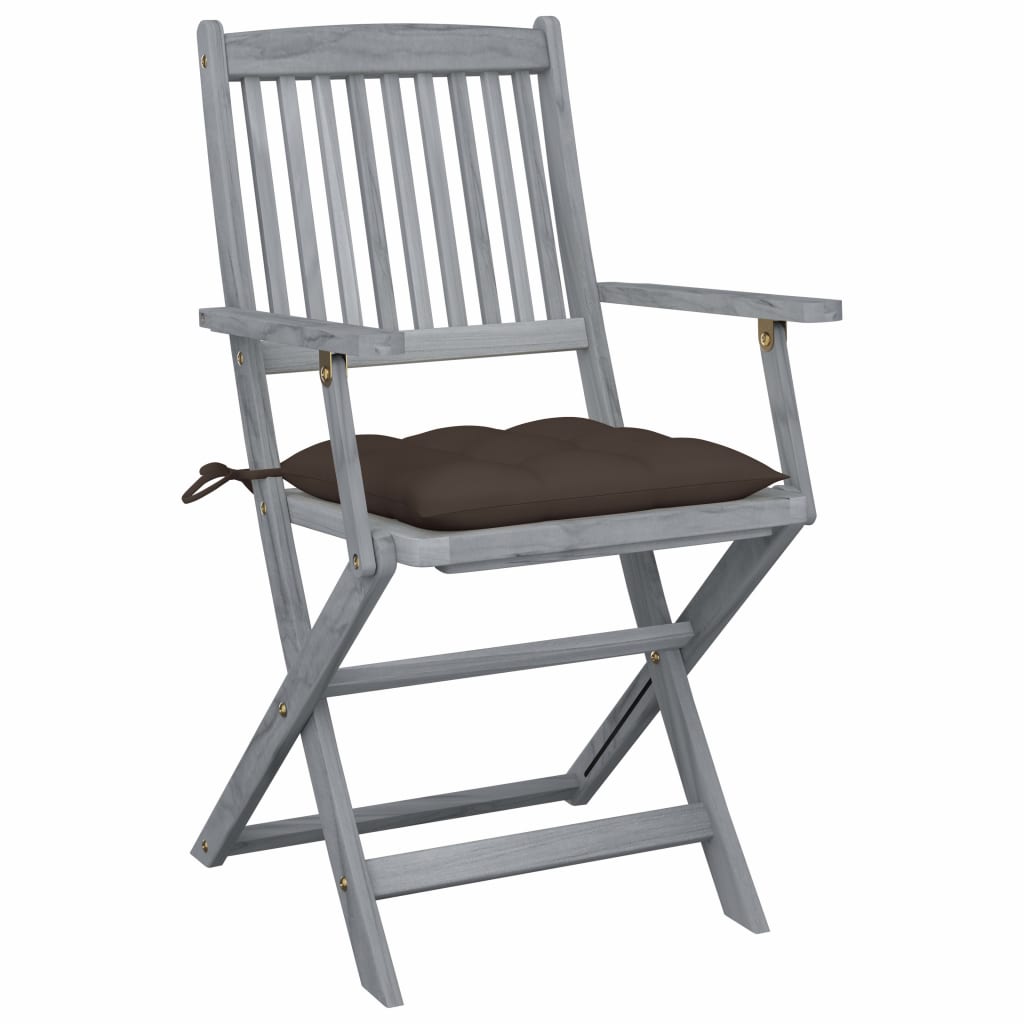 Tuinstoelen 6 st inklapbaar met kussens massief acaciahout is nu te koop bij PeponiXL, paradijselijk wonen!