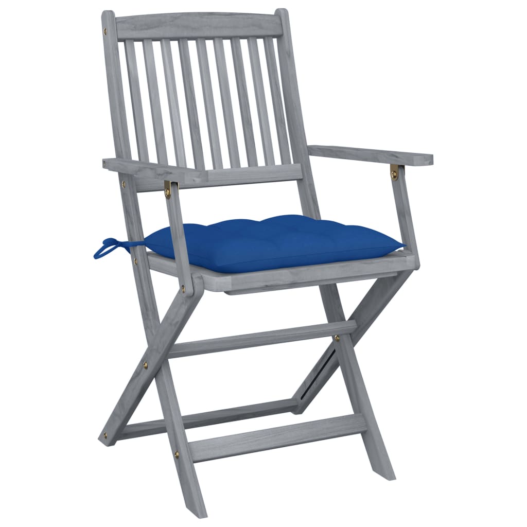 Tuinstoelen 6 st inklapbaar met kussens massief acaciahout is nu te koop bij PeponiXL, paradijselijk wonen!
