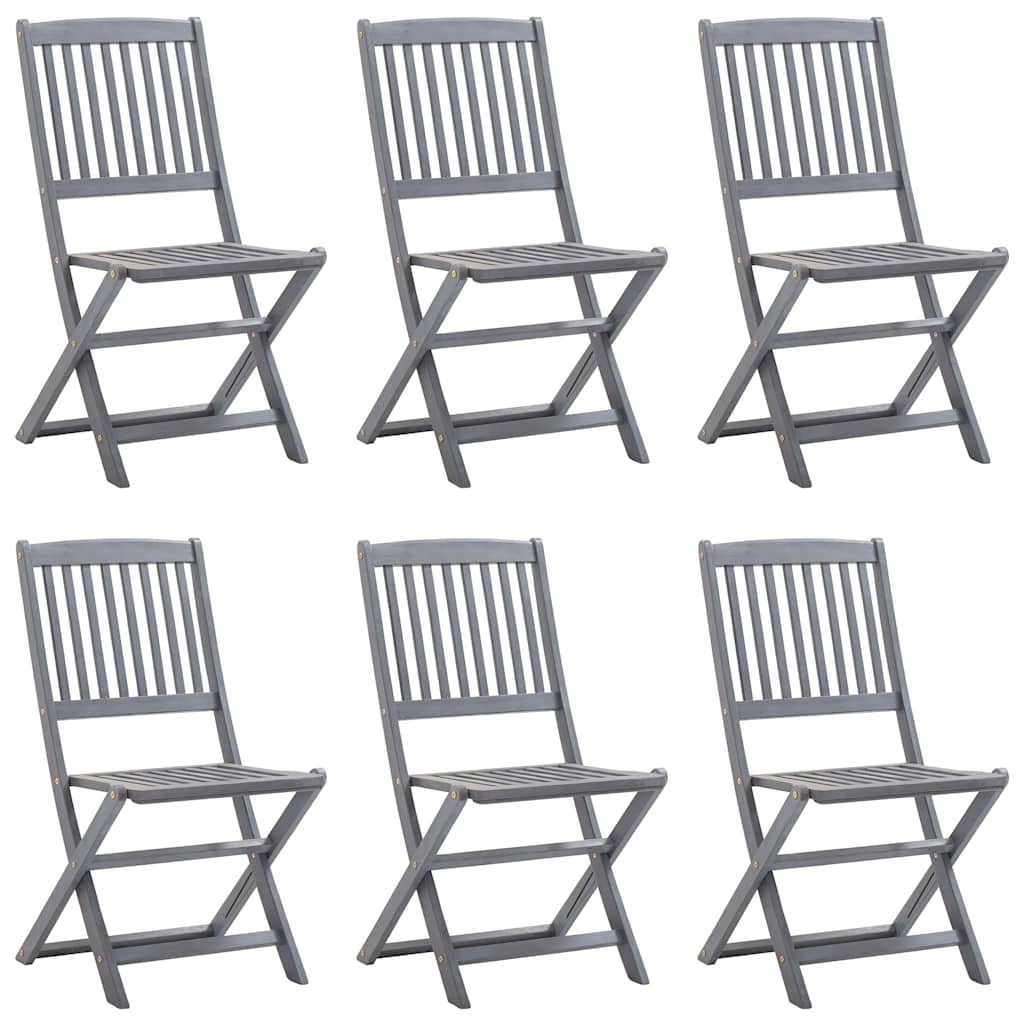Tuinstoelen 6 st inklapbaar met kussens massief acaciahout is nu te koop bij PeponiXL, paradijselijk wonen!