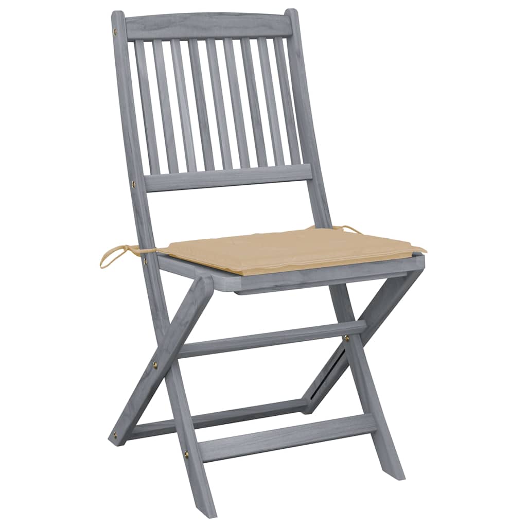 Tuinstoelen 6 st inklapbaar met kussens massief acaciahout is nu te koop bij PeponiXL, paradijselijk wonen!