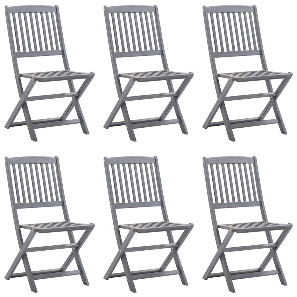 Tuinstoelen 6 st inklapbaar met kussens massief acaciahout is nu te koop bij PeponiXL, paradijselijk wonen!